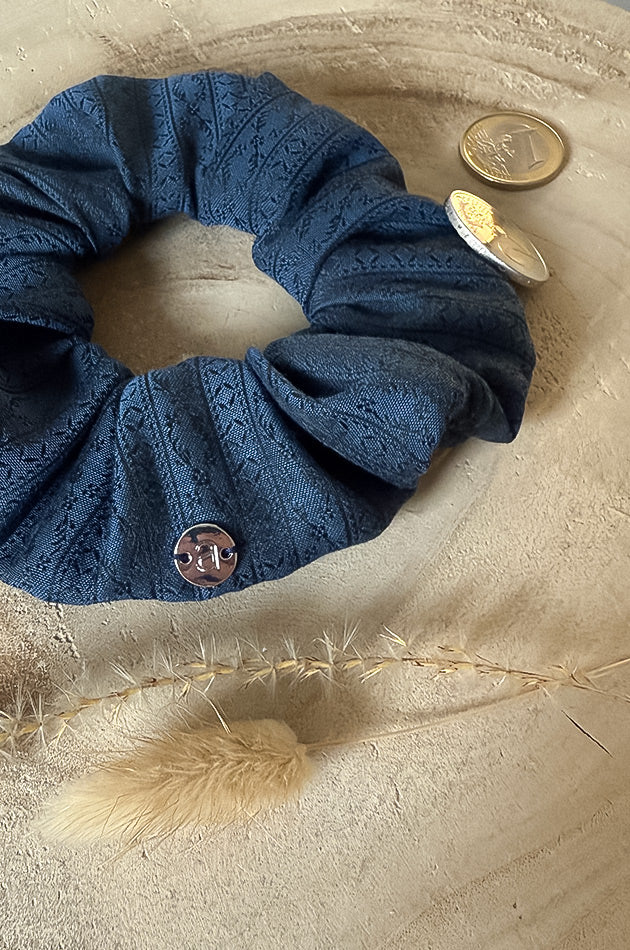 Scrunchie Tracht Reissverschluss Dunkelblau