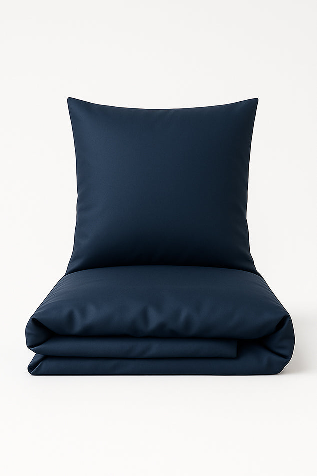 Veganer Bettbezug aus Bambusseide in Dunkelblau