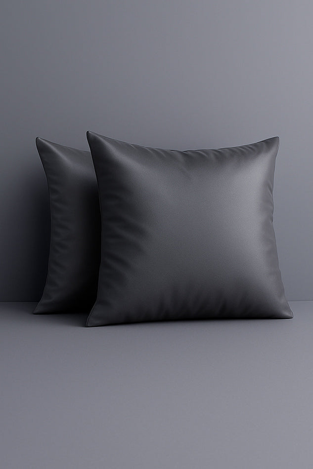 Veganer Kissenbezug aus Bambusseide Dunkelgrau