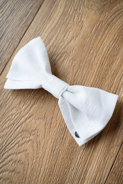 Haarschleife aus Leinen in Creme