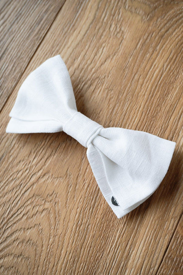 Haarschleife aus Leinen in Creme